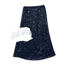 🌵BRAND NEW Old Navy Black Sequin Glitter Maxi Skirt